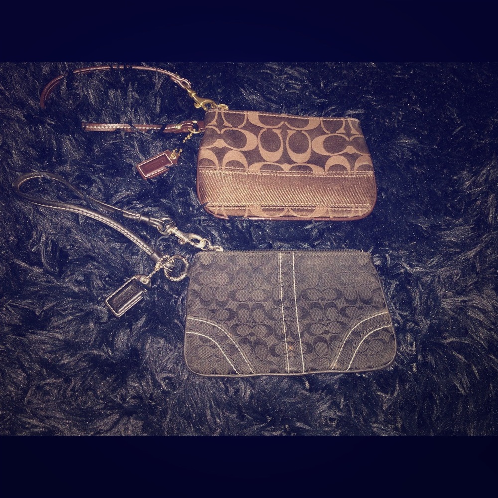 Set Of Two Brown and Black Coach wristlets - Picture 1 of 8